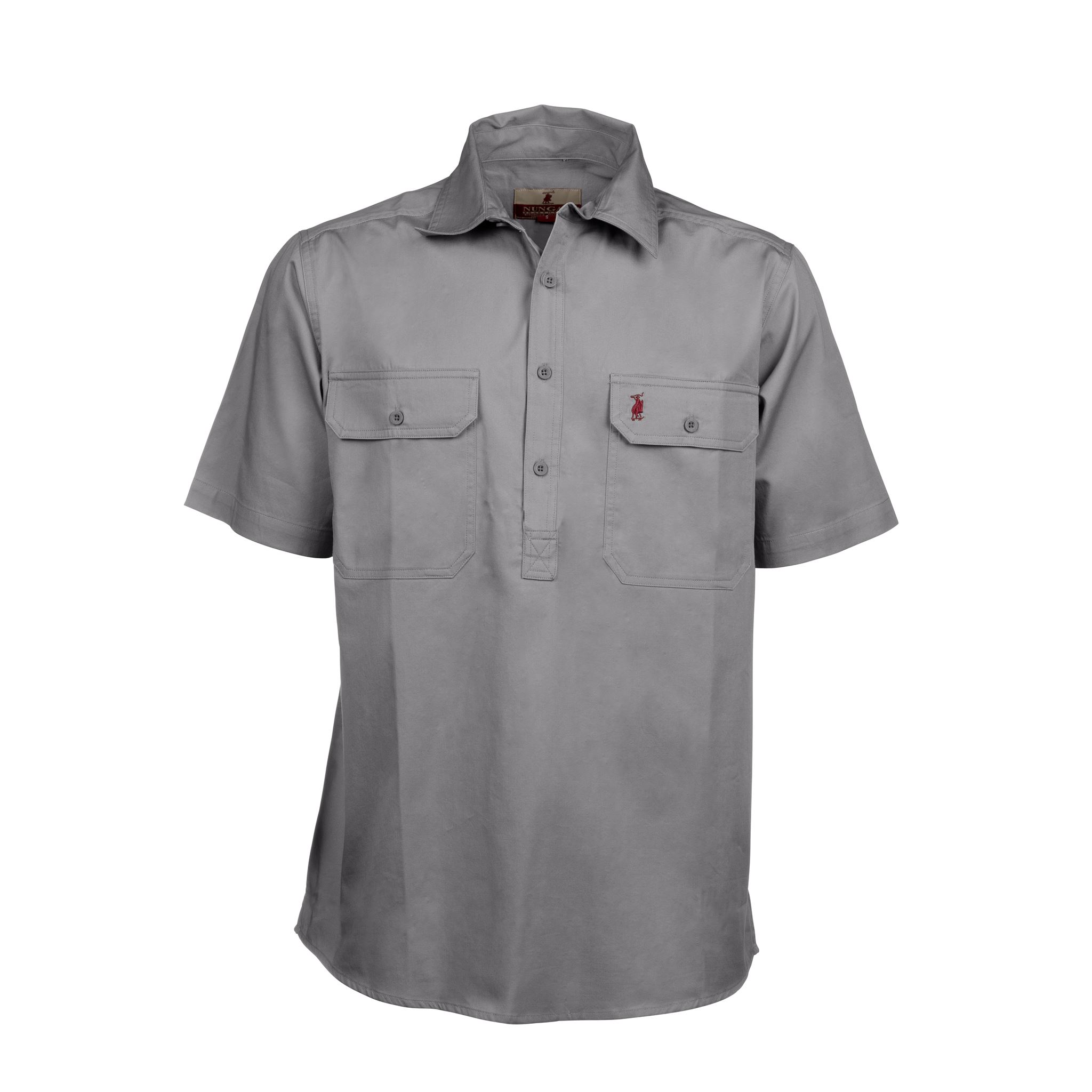 GY7 Nungar Men's Curio 1/2 Placket, S/Sleeve, Work Shirt